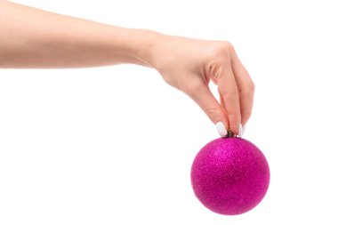 Noel oyuncaklar kadın elinde pembe