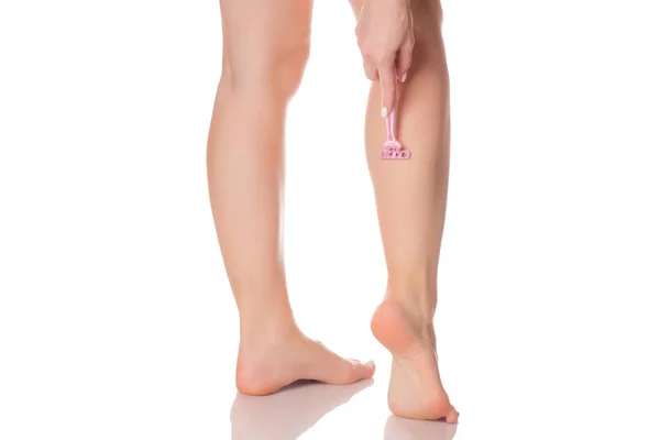 Weibliche Beine Rasiermesser — Stockfoto