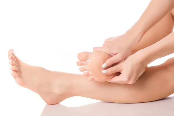 Female feet heel massage — Stock Photo, Image