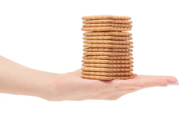 Montón de galletas en mano —  Fotos de Stock