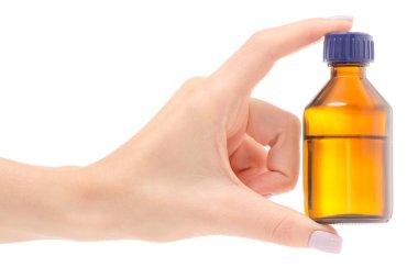 Peroksit pamuk Pamuk yün bir cam kavanozun içinde tutan el