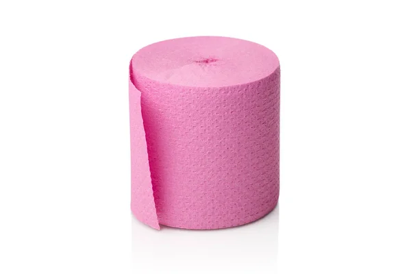Rulle toalettpapper rosa — Stockfoto