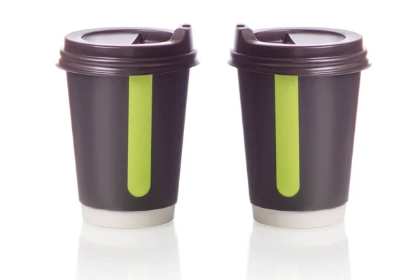Dois copos de café de papelão — Fotografia de Stock