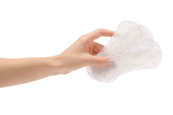 Female hand sanitary napkins — Stock Photo, Image