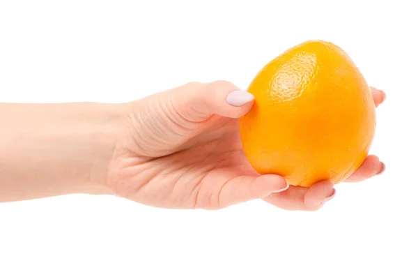 Laranja na mão — Fotografia de Stock