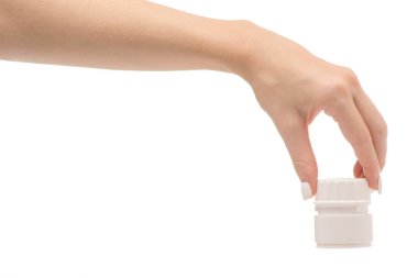 Haplarla bir pot ile eller