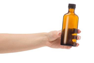 Erkek tıp tentür şurubu eller.