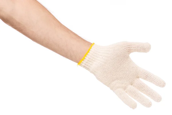 Hand mans glove in working glove — Stock Photo, Image