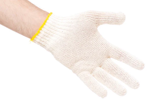 Hand mans glove in working glove — Stock Photo, Image