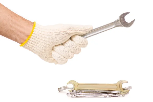 Male hands building construction keys — Stock Photo, Image