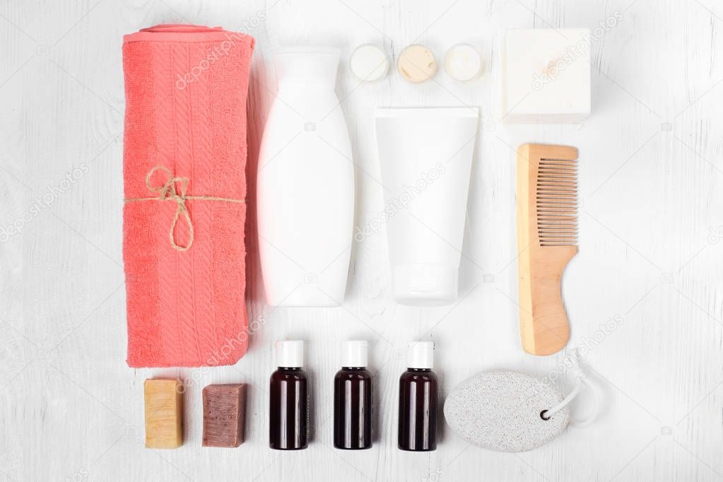 Towel cosmetics spa comb hair lotion