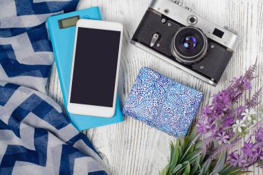 Cep telefonu güç banka kamera çiçek şal seyahat ile