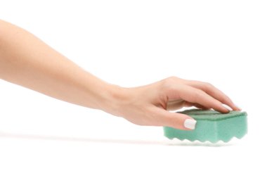 Erkek için bulaşık süngerleri eller