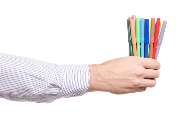 Мужские ручки с войлочными кончиками — стоковое фото