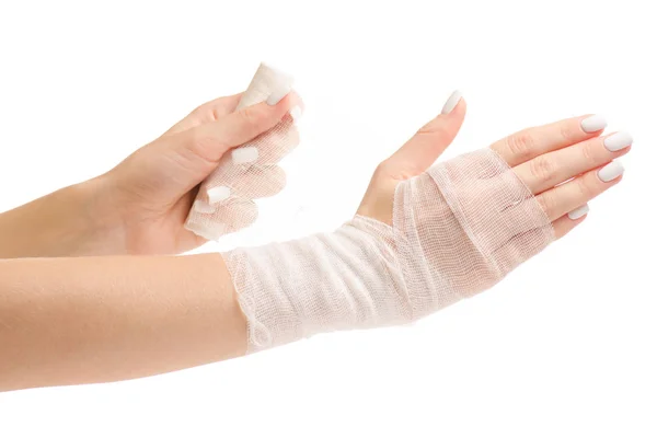 Female hand in bandage — Stock Photo, Image