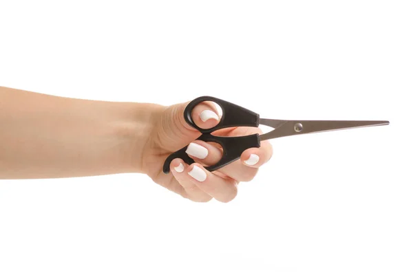 Female hand scissors — Stock Photo, Image