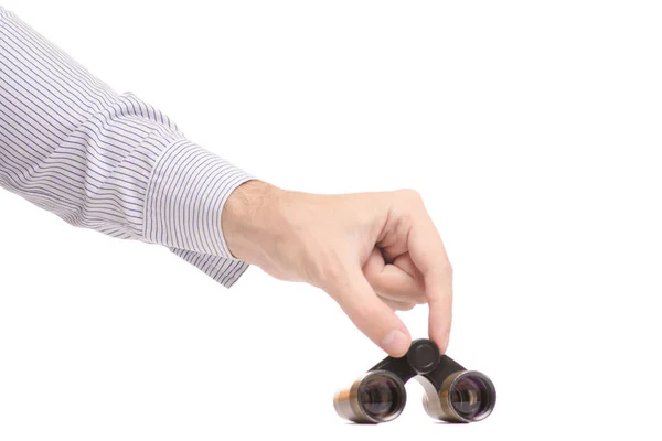 Male hands binoculars — Stock Photo, Image