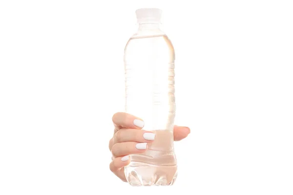 A bottle of water female hand — Stock Photo, Image