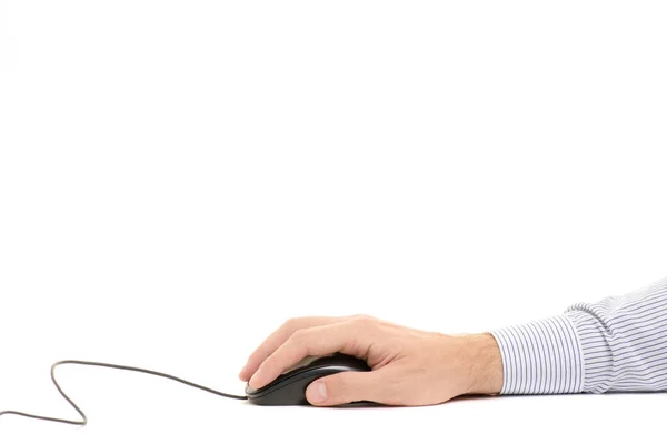 Αρσενική χέρι ποντίκι για τον υπολογιστή — Φωτογραφία Αρχείου