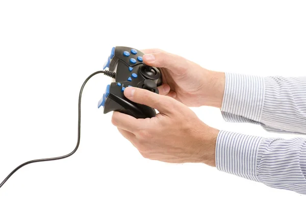 Manliga händer med gamepad — Stockfoto