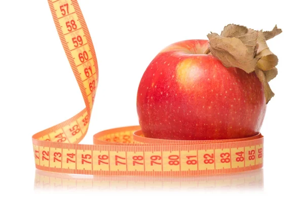 Apple centymetr zdrowie odchudzanie — Zdjęcie stockowe