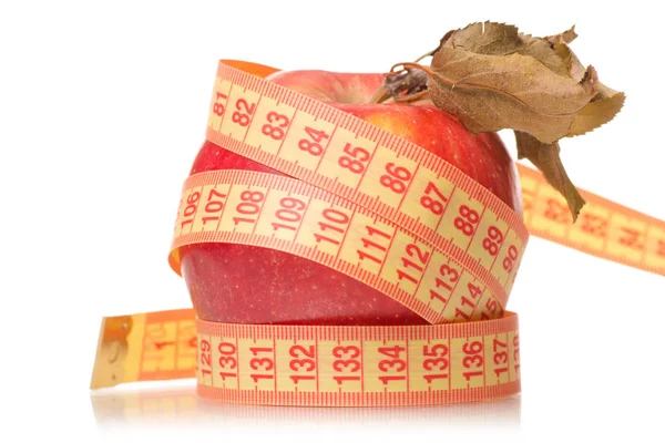 Apple centimetr zdraví hubnutí — Stock fotografie