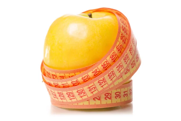 Saúde do centímetro de maçã perder peso — Fotografia de Stock