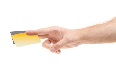 Erkek elinde plastik kart
