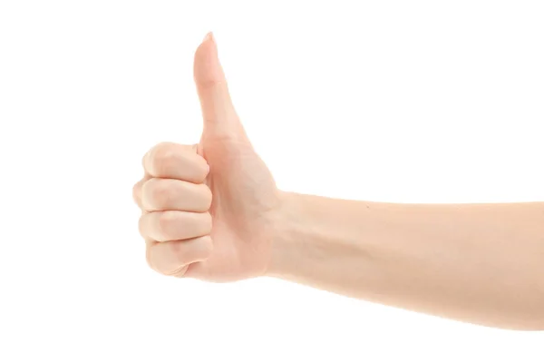 Kvinnlig hand gester känslor bra super — Stockfoto