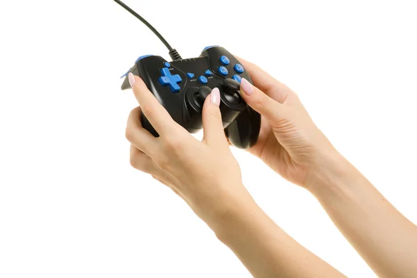 Gamepad in a female hands Royalty Free Stock Images