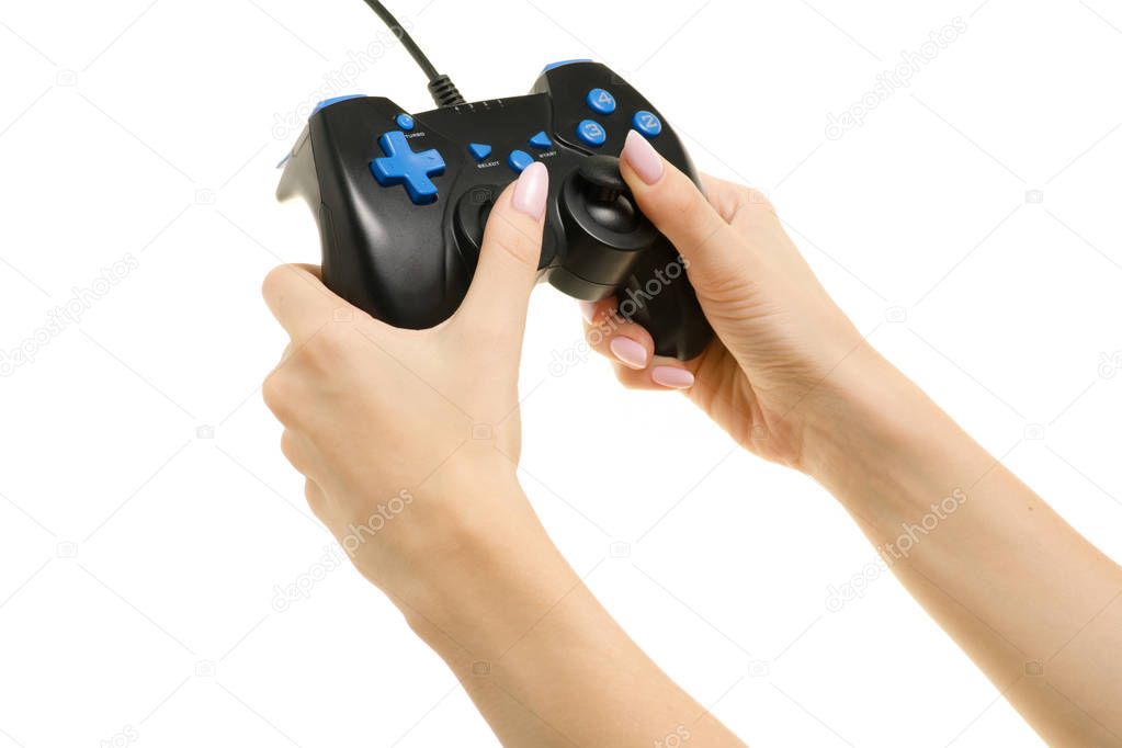 Gamepad in a female hands