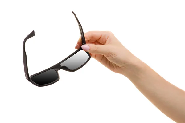 Czarne okulary w kobiece strony — Zdjęcie stockowe