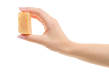 Elinde doğal el yapımı Sabun