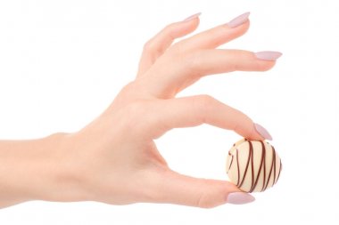 Çikolata şeker elinde