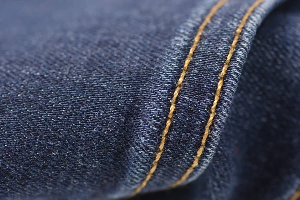 Jeans azul macro tecido — Fotografia de Stock