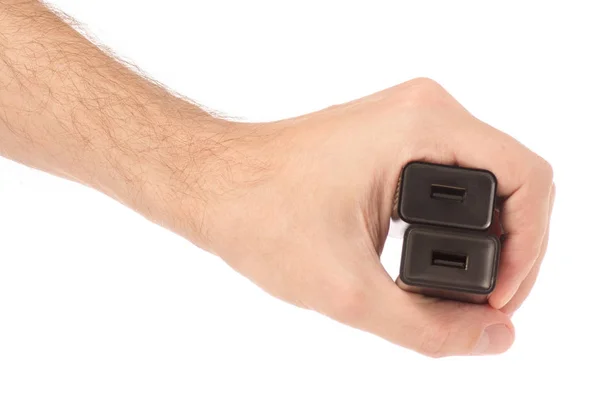 Carga USB en la mano — Foto de Stock