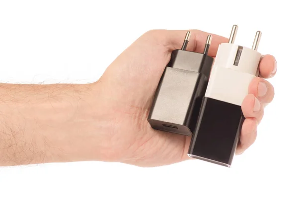 USB-laddning i hand — Stockfoto