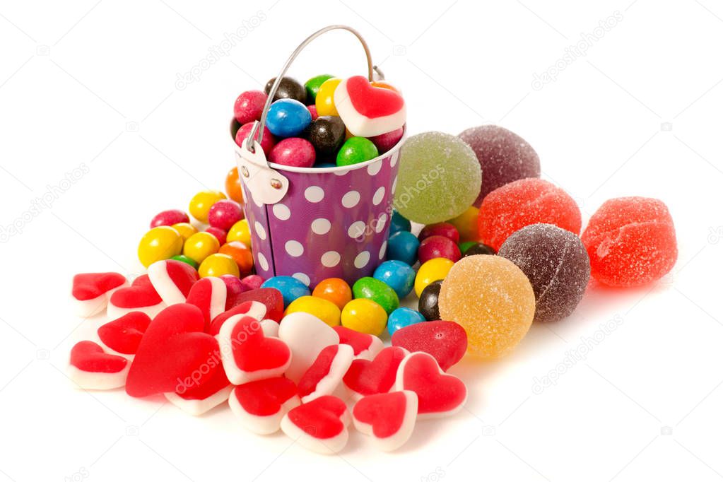 Nuts in multicolored glaze jelly beans jujube jelly candy sweets