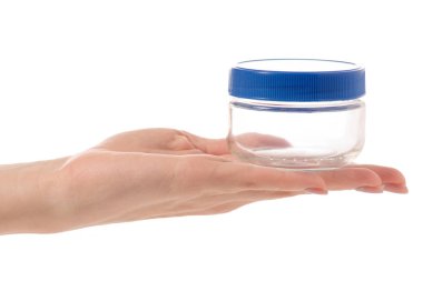 Cam kapaklı kavanoz elinde boş