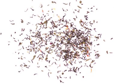 Çiçek ve meyve ile yığın yaprak çay