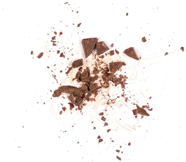 Pilha picada, chocolate moído isolado sobre fundo branco — Fotografia de Stock