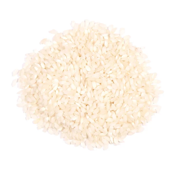 Högen av ris spannmål på en vit bakgrund — Stockfoto