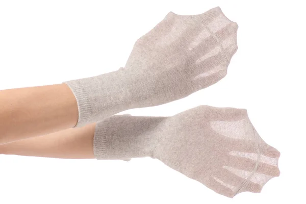 Socken an den Händen isoliert — Stockfoto