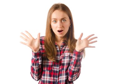 Wow şok izole kadın gömlek şaşırttı