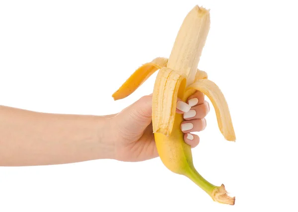 Banán v ruce — Stock fotografie