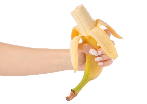 Banán v ruce — Stock fotografie