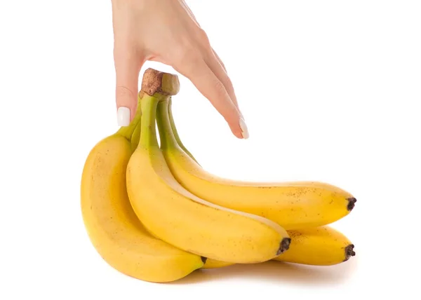 Ett gäng bananer i en hand — Stockfoto