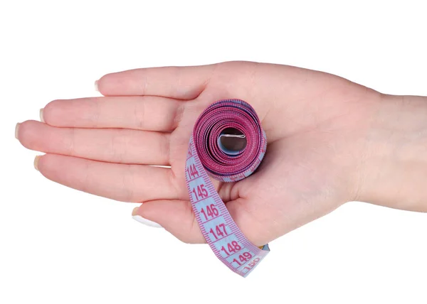 Centímetro de medição na mão — Fotografia de Stock