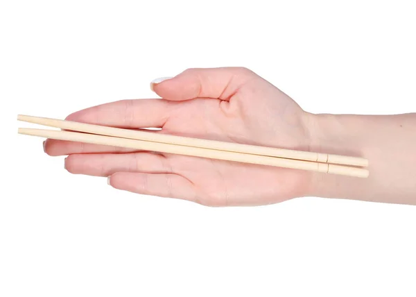 Sticks for sushi in hand — Stock Photo, Image