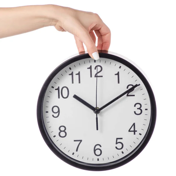 Wall clock in hand Stock Image